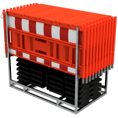 SET | with 20 panel fences | and 21 base plates | on multi-pallet | without lamp adapter | with red/white foil, type RA1/A | type of barrier NOX red